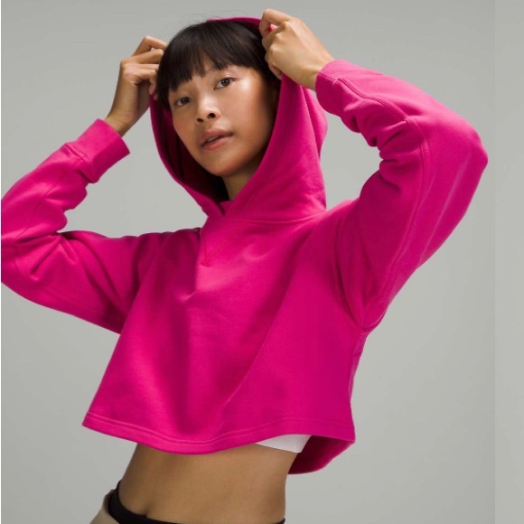 COPY - Lululemon All Yours Cropped Hoodie Sonic Pink SZ 12 - Picture 3 of 3